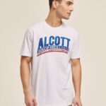 odzież Alcott koszulka z nadrukiem logo niebieski mężczyźni 2TXFF6609