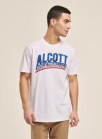 odzież Alcott koszulka z nadrukiem logo niebieski mężczyźni 2TXFF6609