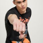 odzież Alcott koszulka z Naruto bk1 czarny mężczyźni 2TXFF6654