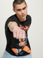 odzież Alcott koszulka z Naruto bk1 czarny mężczyźni 2TXFF6654