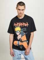 odzież Alcott koszulka z Naruto bk1 czarny mężczyźni 2TXFF6654 - Image 3