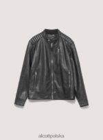 odzież Alcott Kurtka z eko skóry, zapinana na zamek czarny mężczyźni 2TXFF61153 - Image 5