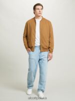 odzież Alcott lniana kurtka bomber niebieski mężczyźni 2TXFF6741 - Image 3