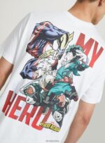 odzież Alcott moja koszulka Hero Academia w3 biały mężczyźni 2TXFF6656