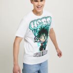 odzież Alcott moja koszulka Hero Academia w3 biały mężczyźni 2TXFF6659
