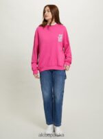 odzież Alcott oversize'owa bluza z nadrukiem średni fuxia fx2 kobiety 2TXFF6104 - Image 3