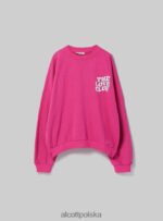 odzież Alcott oversize'owa bluza z nadrukiem średni fuxia fx2 kobiety 2TXFF6104 - Image 6