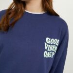 odzież Alcott oversize'owa bluza z nadrukiem średni fuxia fx2 kobiety 2TXFF6217