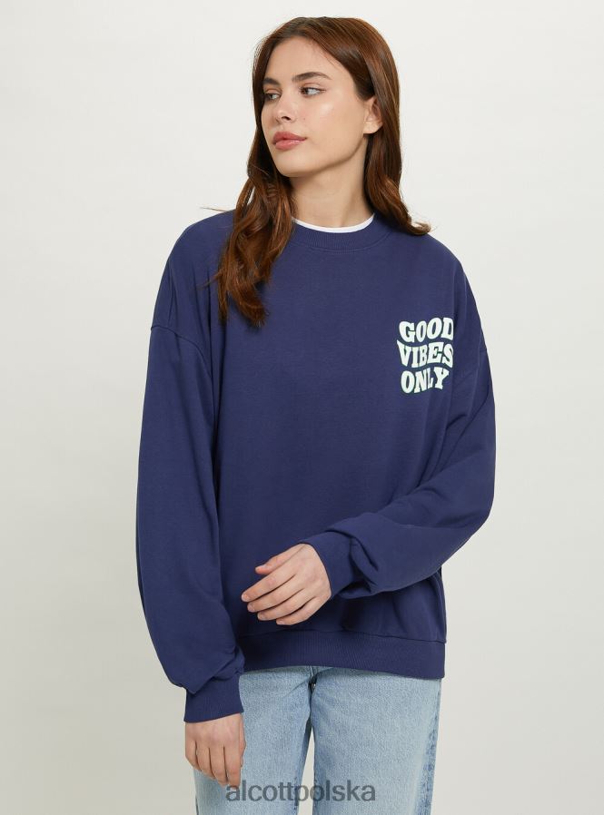 odzież Alcott oversize'owa bluza z nadrukiem średni fuxia fx2 kobiety 2TXFF6217 - Image 4