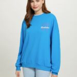 odzież Alcott oversize'owa bluza z nadrukiem średni fuxia fx2 kobiety 2TXFF6379