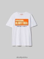 odzież Alcott oversize’owa koszulka z bawełnianym nadrukiem biały mężczyźni 2TXFF61050 - Image 2