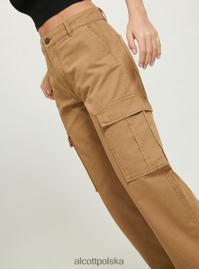 odzież Alcott pantalone cargo o diagonalnym splocie bk1 czarny kobiety 2TXFF693 - Image 3