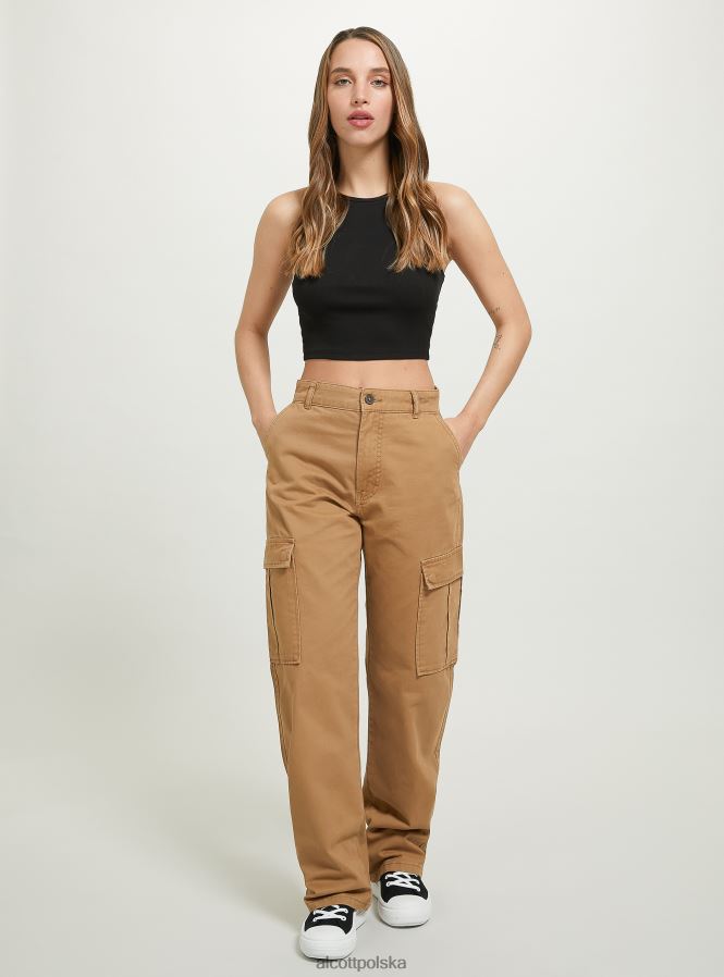 odzież Alcott pantalone cargo o diagonalnym splocie bk1 czarny kobiety 2TXFF693 - Image 1