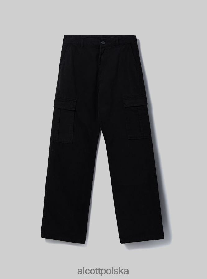 odzież Alcott pantalone cargo o diagonalnym splocie bk1 czarny kobiety 2TXFF697 - Image 6