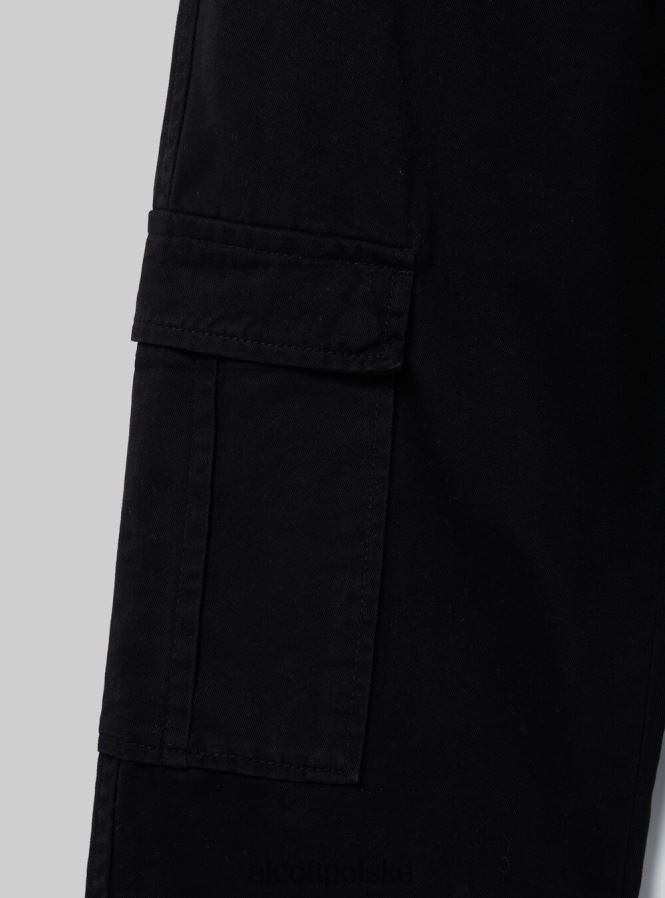 odzież Alcott pantalone cargo o diagonalnym splocie bk1 czarny kobiety 2TXFF697 - Image 7