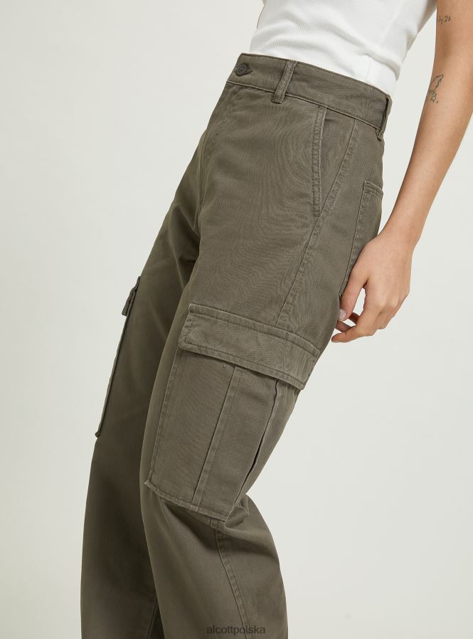 odzież Alcott pantalone cargo o diagonalnym splocie bk1 czarny kobiety 2TXFF699 - Image 1