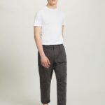 odzież Alcott pantaloni cargo ze stretchu diagonalnego gy2 szary średni mężczyźni 2TXFF61029