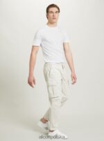 odzież Alcott pantaloni cargo ze stretchu diagonalnego gy2 szary średni mężczyźni 2TXFF6651 - Image 2