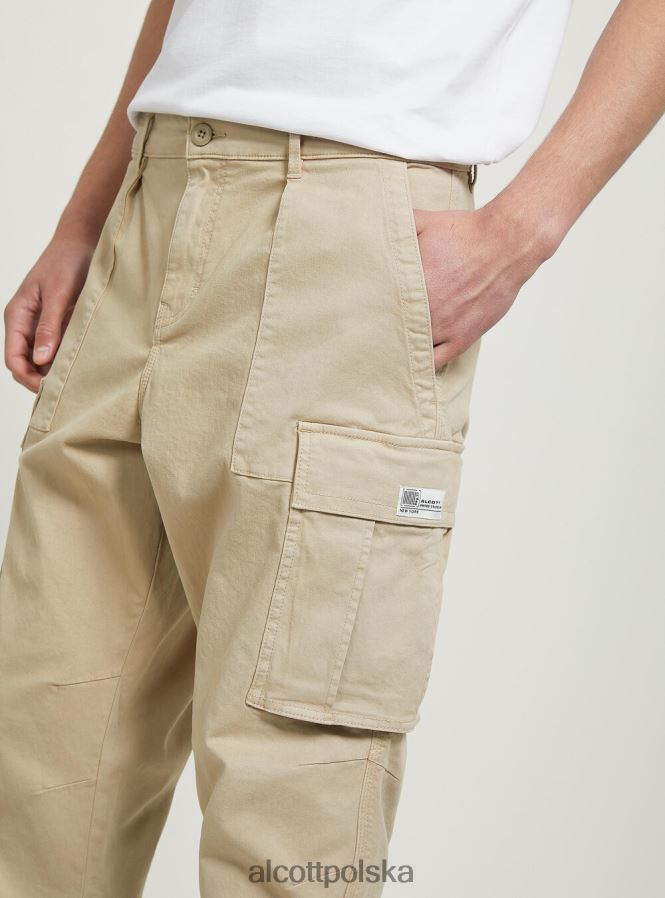 odzież Alcott pantaloni cargo ze stretchu diagonalnego gy2 szary średni mężczyźni 2TXFF6697 - Image 4