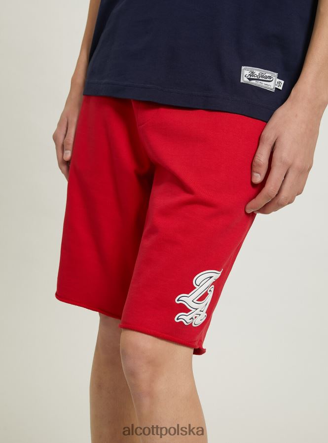 odzież Alcott Pluszowe bermudy jogger z naszywką c0020 złamana biel mężczyźni 2TXFF61139 - Image 4