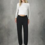 odzież Alcott pluszowe spodnie typu jogger bk1 czarny kobiety 2TXFF6477
