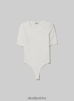 odzież Alcott prążkowane body z krótkim rękawem bk1 czarny kobiety 2TXFF668 - Image 6