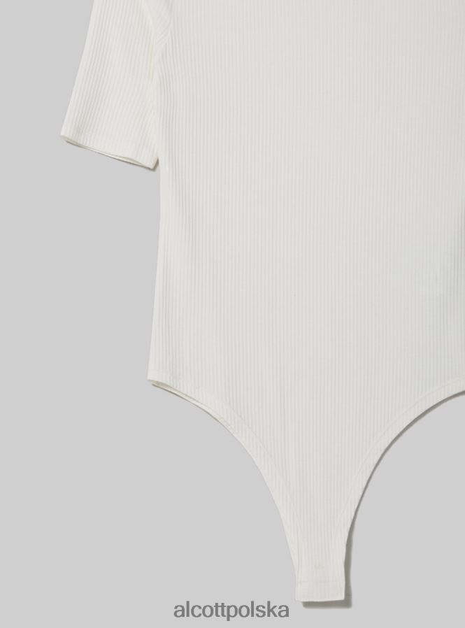 odzież Alcott prążkowane body z krótkim rękawem bk1 czarny kobiety 2TXFF668 - Image 7