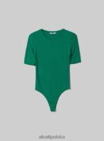 odzież Alcott prążkowane body z krótkim rękawem bk1 czarny kobiety 2TXFF674 - Image 6