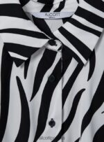 odzież Alcott Satynowa koszula ze zwierzęcym nadrukiem zebra kobiety 2TXFF665 - Image 7