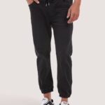 odzież Alcott Spodnie do joggingu z elastycznego denimu d000 czarny mężczyźni 2TXFF61096