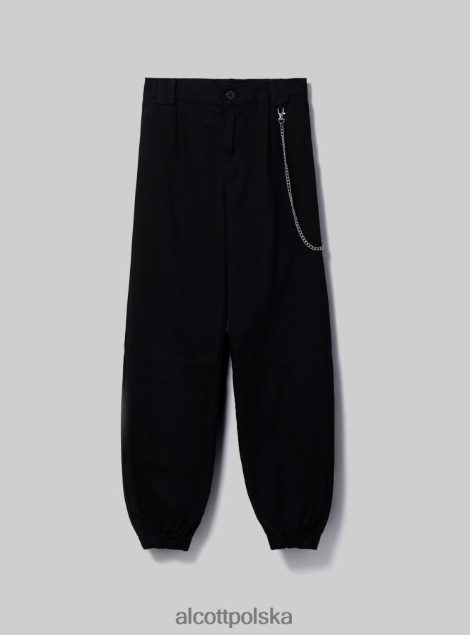 odzież Alcott spodnie typu jogger z łańcuszkiem bk1 czarny kobiety 2TXFF640 - Image 6