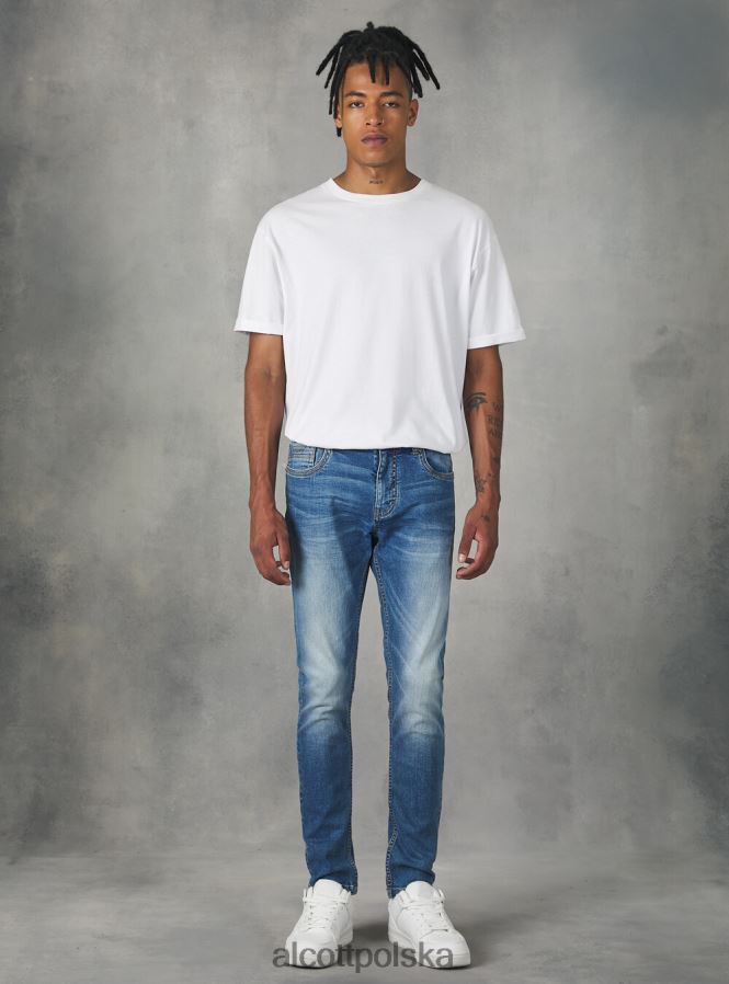 odzież Alcott super obcisłe dżinsy z elastycznego denimu d003 średni niebieski mężczyźni 2TXFF6756 - Image 2