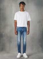 odzież Alcott super obcisłe dżinsy z elastycznego denimu d003 średni niebieski mężczyźni 2TXFF6756
