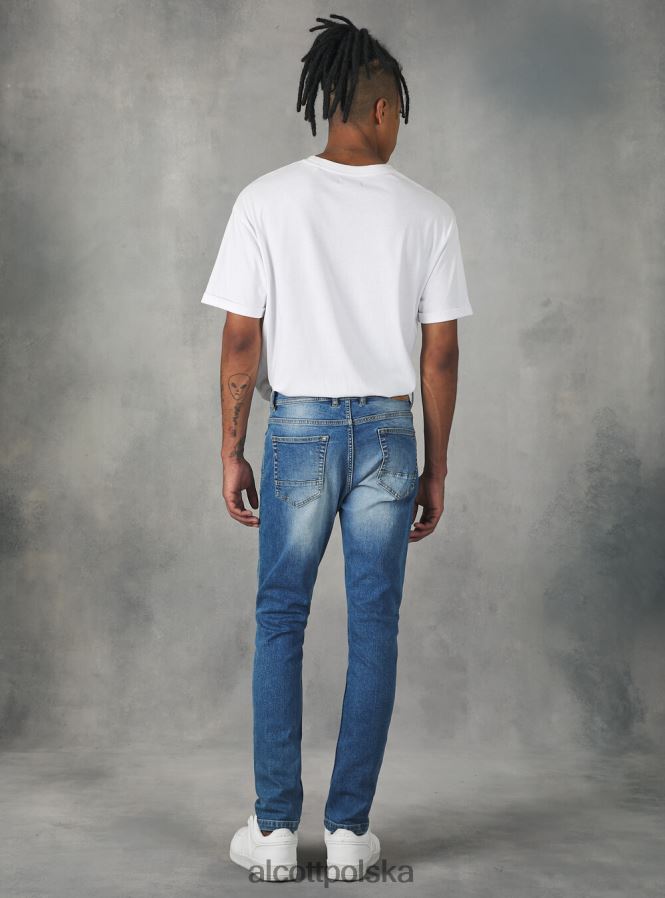 odzież Alcott super obcisłe dżinsy z elastycznego denimu d003 średni niebieski mężczyźni 2TXFF6756 - Image 5