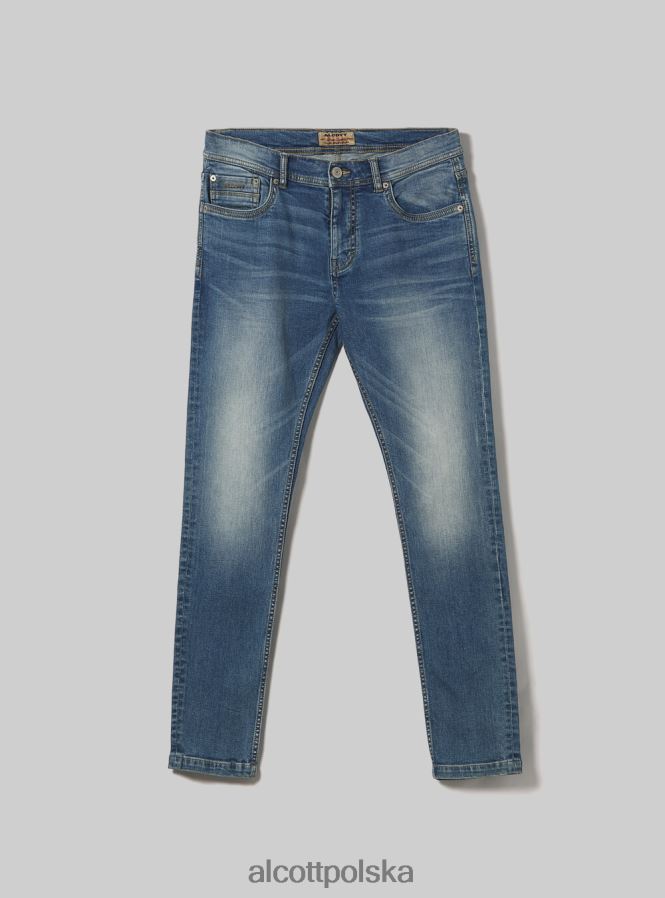 odzież Alcott super obcisłe dżinsy z elastycznego denimu d003 średni niebieski mężczyźni 2TXFF6756 - Image 6