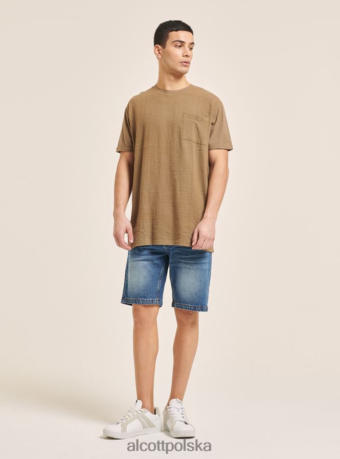 odzież Alcott T-shirt z mieszanki lnu z kieszenią biały mężczyźni 2TXFF61098 - Image 4