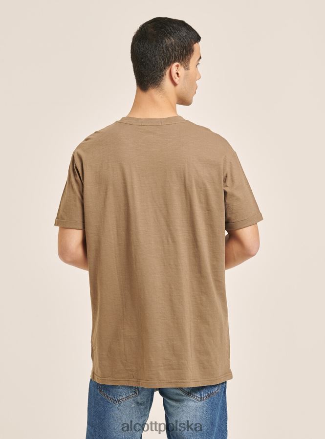 odzież Alcott T-shirt z mieszanki lnu z kieszenią biały mężczyźni 2TXFF61098 - Image 5