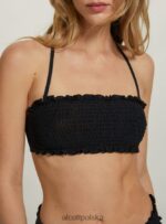 odzież Alcott teksturowana góra od bikini typu bandeau bk1 czarny kobiety 2TXFF6262 - Image 3