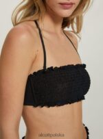 odzież Alcott teksturowana góra od bikini typu bandeau bk1 czarny kobiety 2TXFF6262 - Image 4