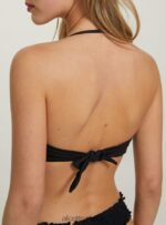 odzież Alcott teksturowana góra od bikini typu bandeau bk1 czarny kobiety 2TXFF6262 - Image 5