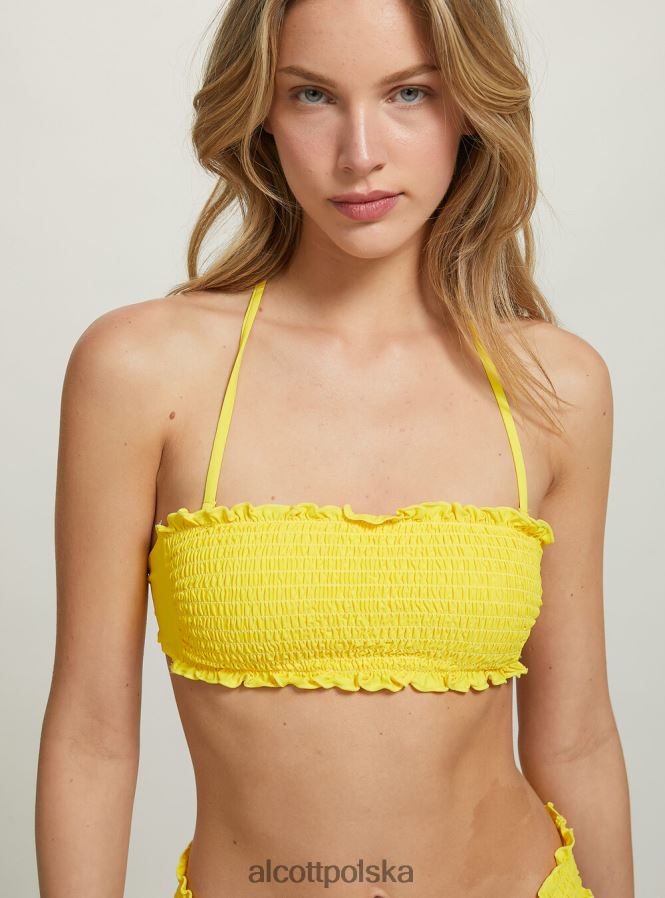 odzież Alcott teksturowana góra od bikini typu bandeau bk1 czarny kobiety 2TXFF6264 - Image 3