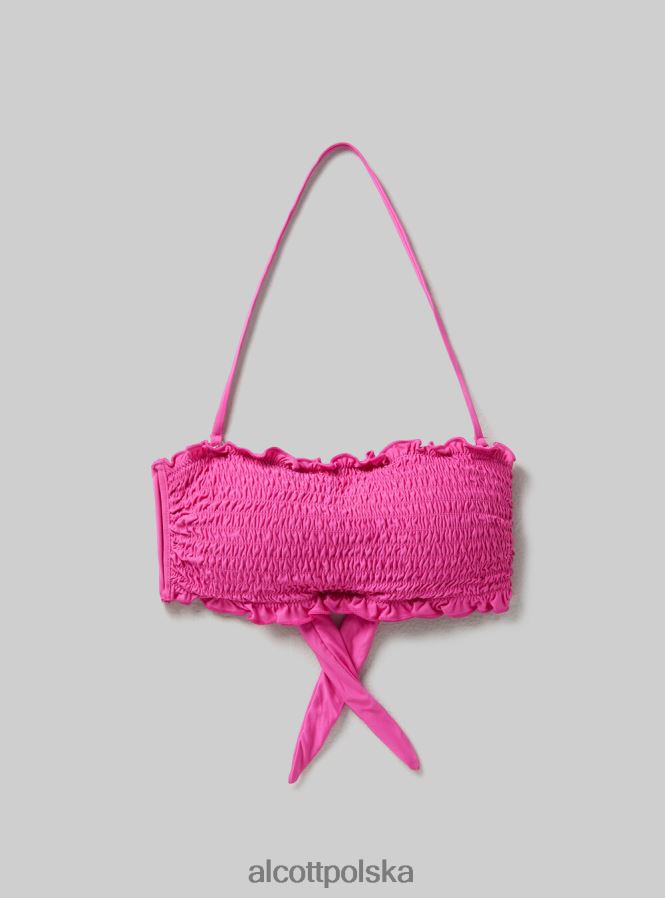 odzież Alcott teksturowana góra od bikini typu bandeau bk1 czarny kobiety 2TXFF6389 - Image 6
