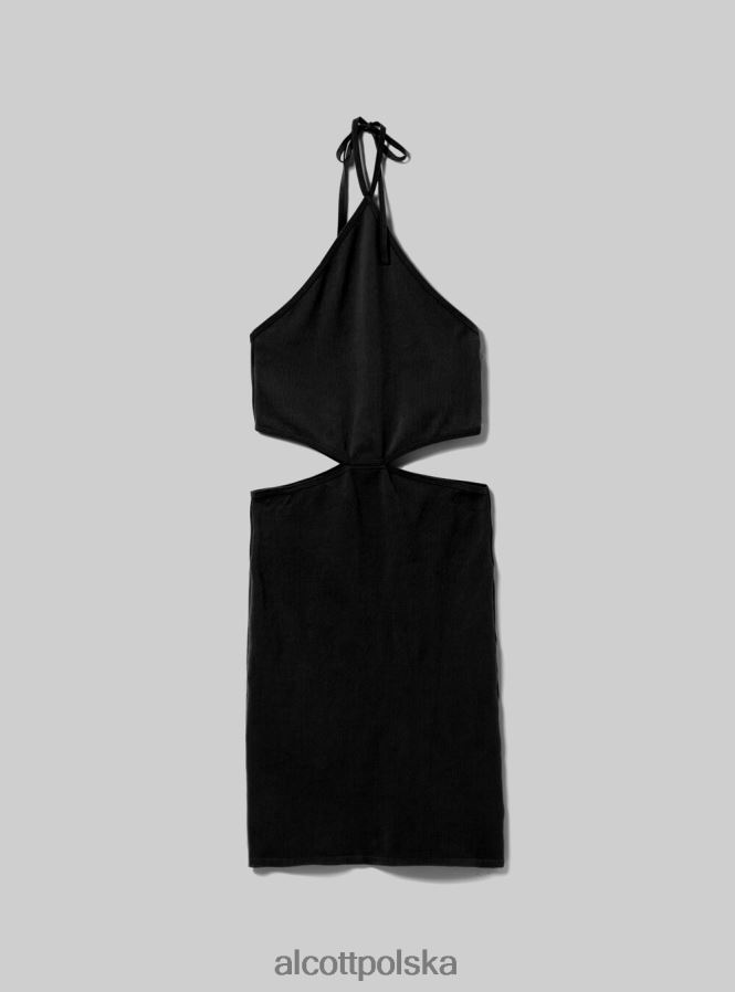 odzież Alcott wycięta sukienka z dekoltem typu halter bk1 czarny kobiety 2TXFF6197 - Image 6