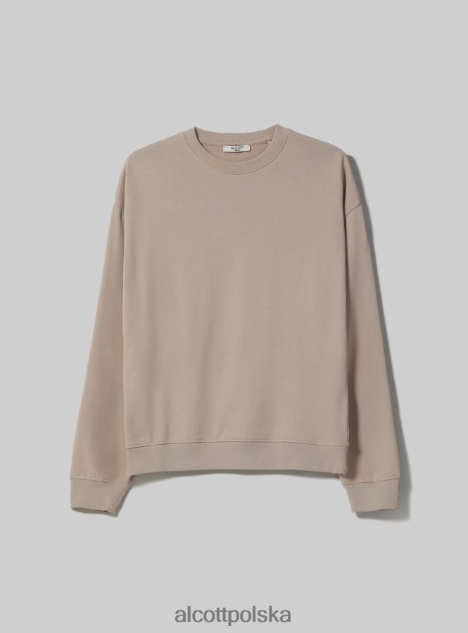 odzież Alcott zwykła bawełniana bluza z okrągłym dekoltem wh2 biały kobiety 2TXFF6101 - Image 6
